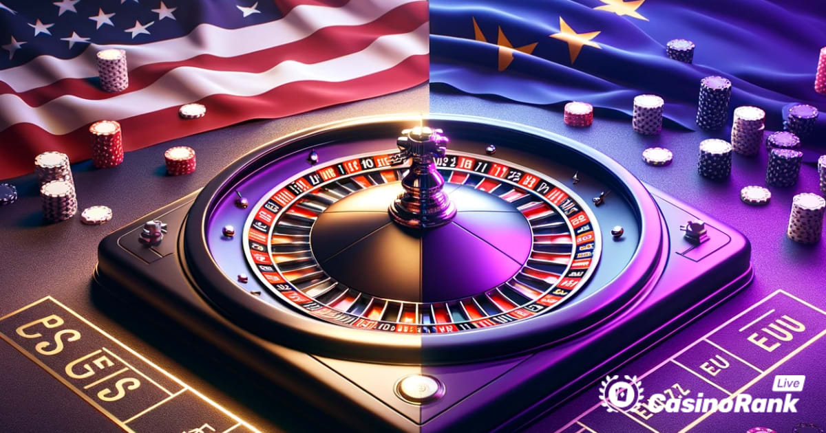 Ameerika või Euroopa ruleti valimine reaalajas edasimüüja kasiinos